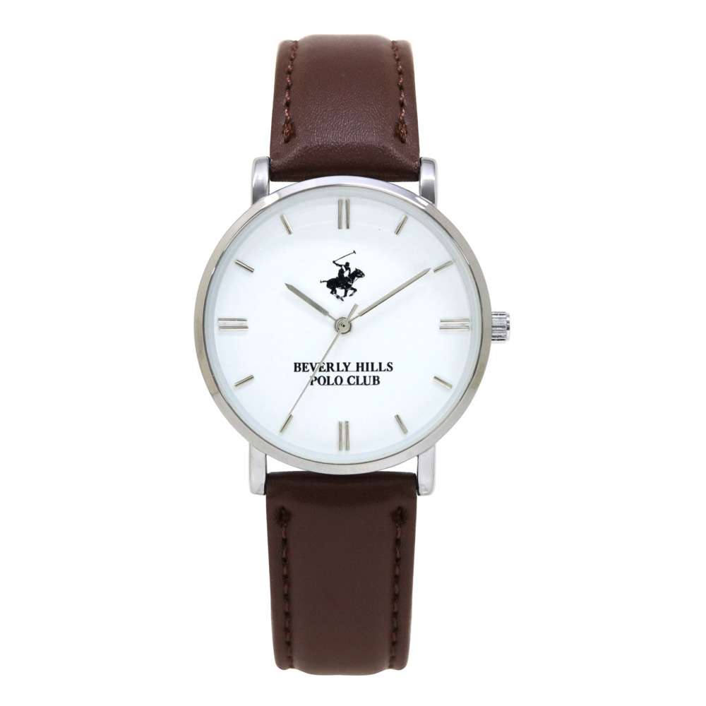 ☆ sv/白/ダークブラウン ☆ BEVERLY HILLS POLO CLUB 腕時計 36mm 腕時計 メンズ レディース ブランド POLO CLUB ポロクラブ おしゃれ_画像1