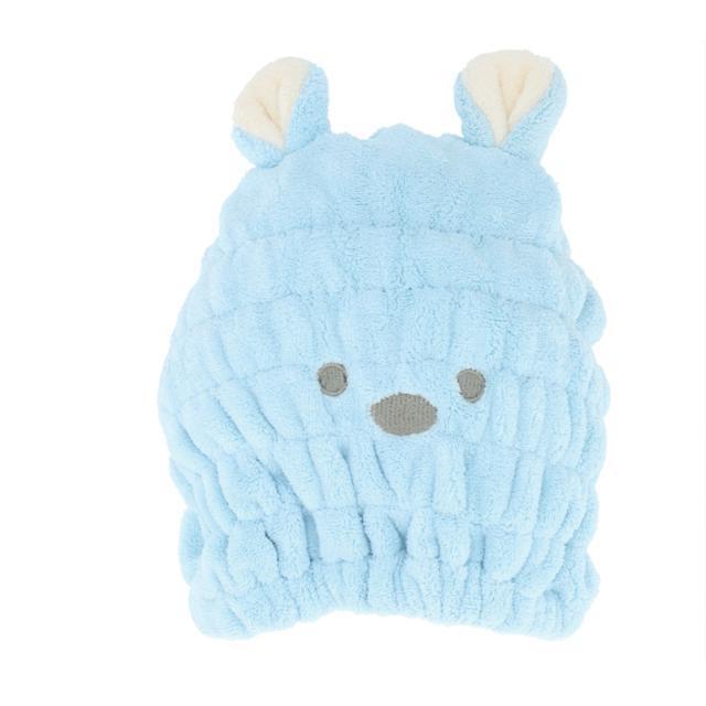 * blue * bear Chan towel cap child Kids mail order hair cap . water girl man cap towel ear attaching dry cap tao