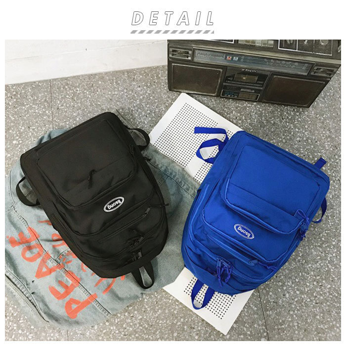 * blue rucksack going to school woman Korea high capacity mail order rucksack backpack stylish lady's man . men's high school student junior high school student A4 commuting 