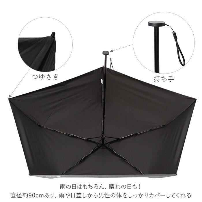 ☆ グレー ワールドパーティー wpc 折りたたみ傘 ZA007 通販 晴雨兼用傘 メンズ ブランド 軽量 傘 55cm 完全遮光 100％ 折り畳み傘 雨傘_画像5