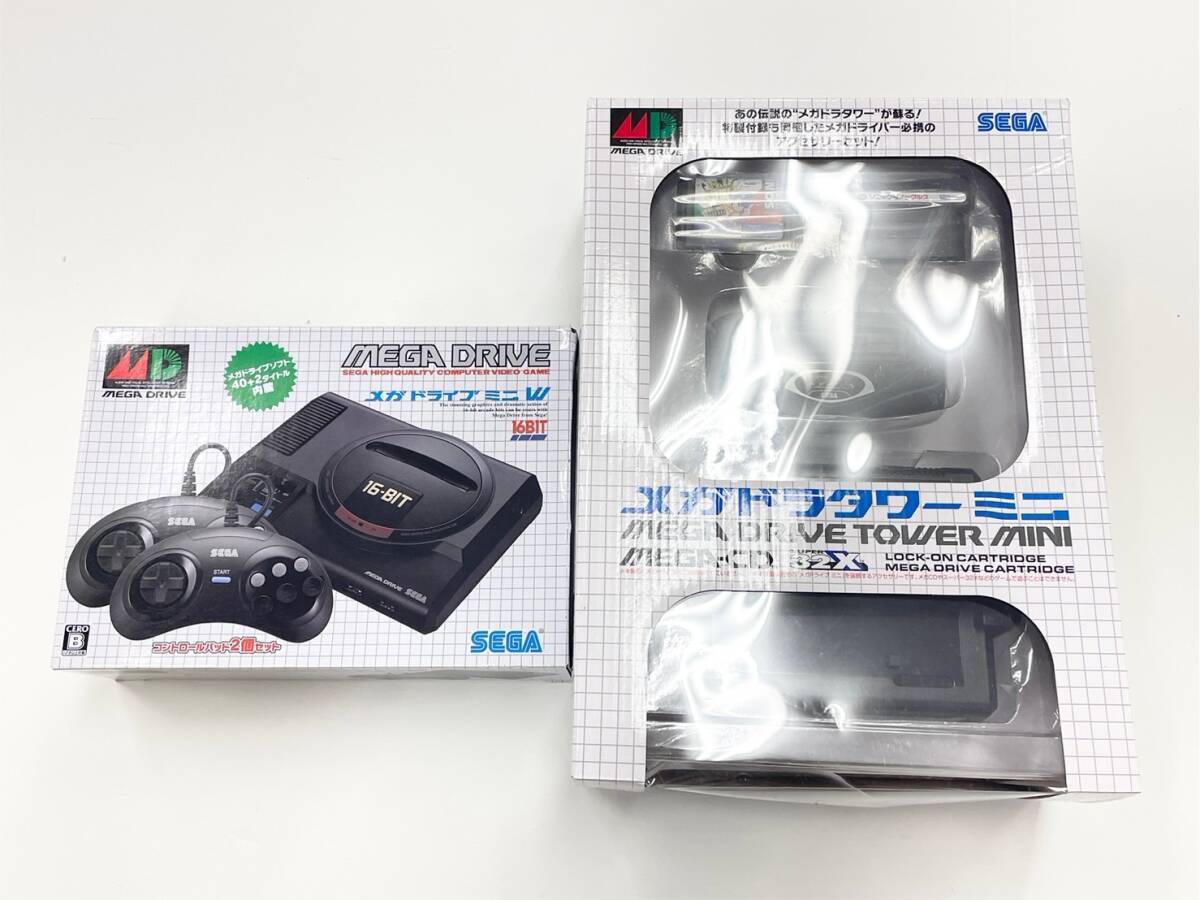 U545-T23-87 SEGA セガ MEGADRIVE メガドライブ ミニ 16BIT HAA-2520 箱付き / メガドライブタワー ミニ HAA-2920 箱付き ⑥の画像1