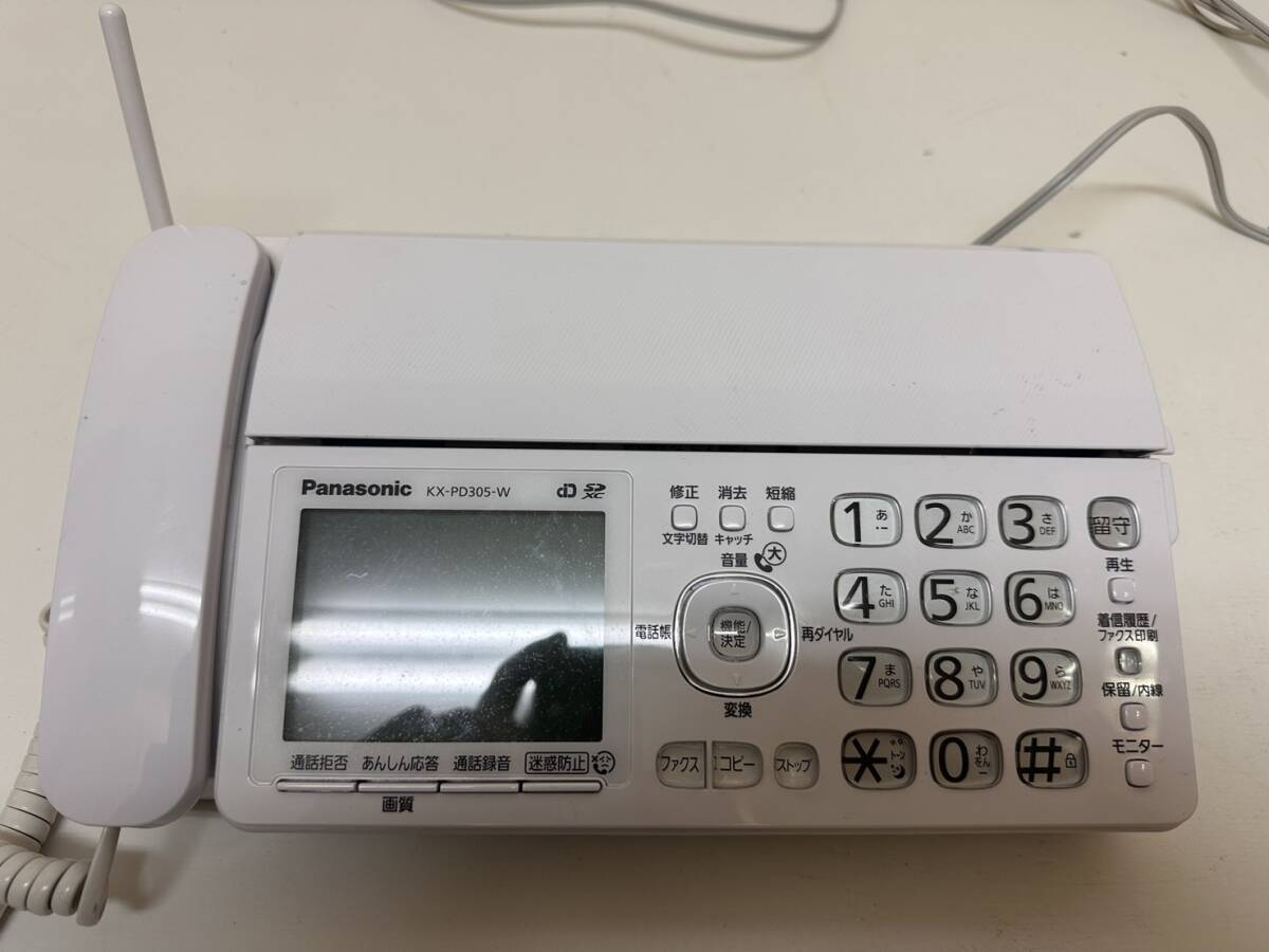 E309-T23-667 Panasonic パナソニック パーソナルファックス 品番 KX-PD305DL 家庭用 電話機 通電動作確認済み ③の画像2