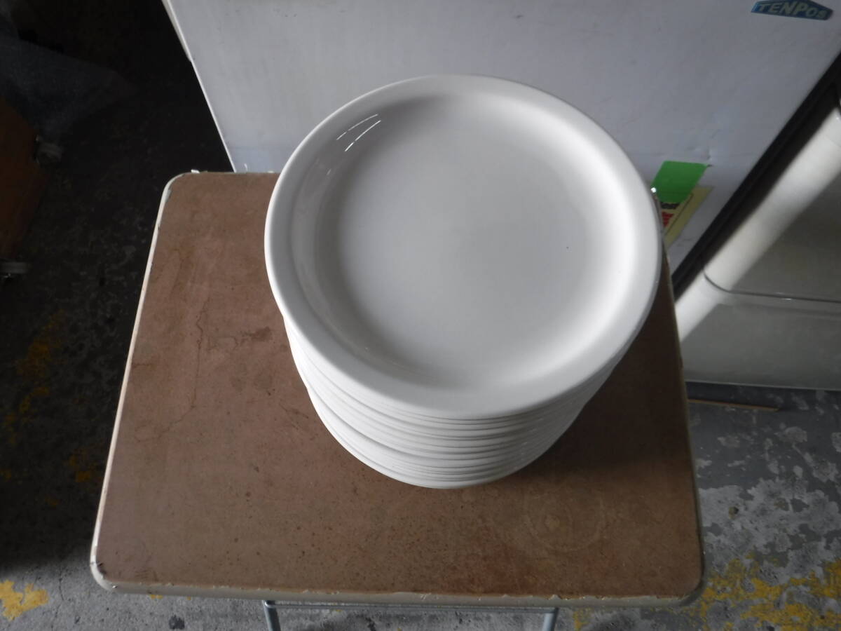  б/у * белый plate * блюдо *φ230mm*20 шт. комплект 