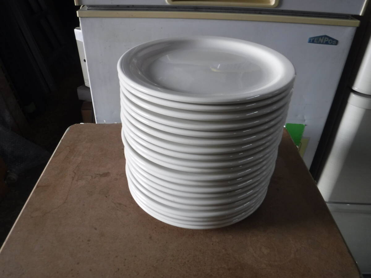  б/у * белый plate * блюдо *φ230mm*20 шт. комплект 