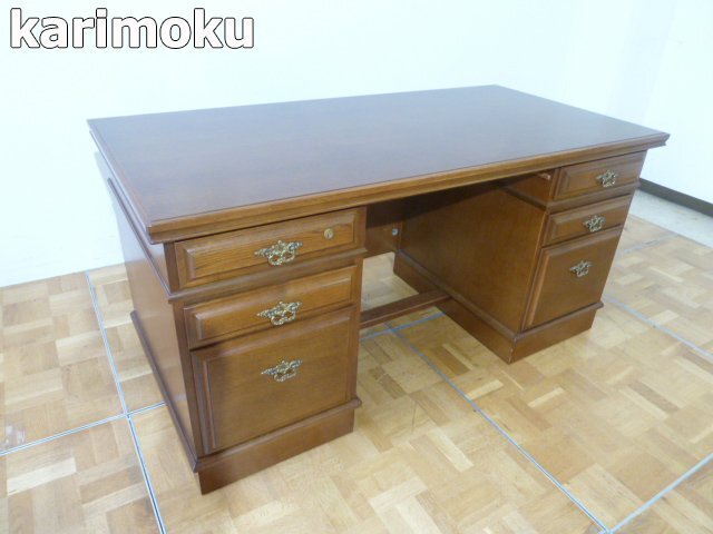  Karimoku koroniaru with both sides cupboard desk W1515×D755×H745mm executive study desk position member desk company length desk high class office work place office furniture karimoku