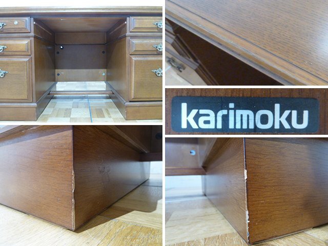  Karimoku koroniaru with both sides cupboard desk W1515×D755×H745mm executive study desk position member desk company length desk high class office work place office furniture karimoku