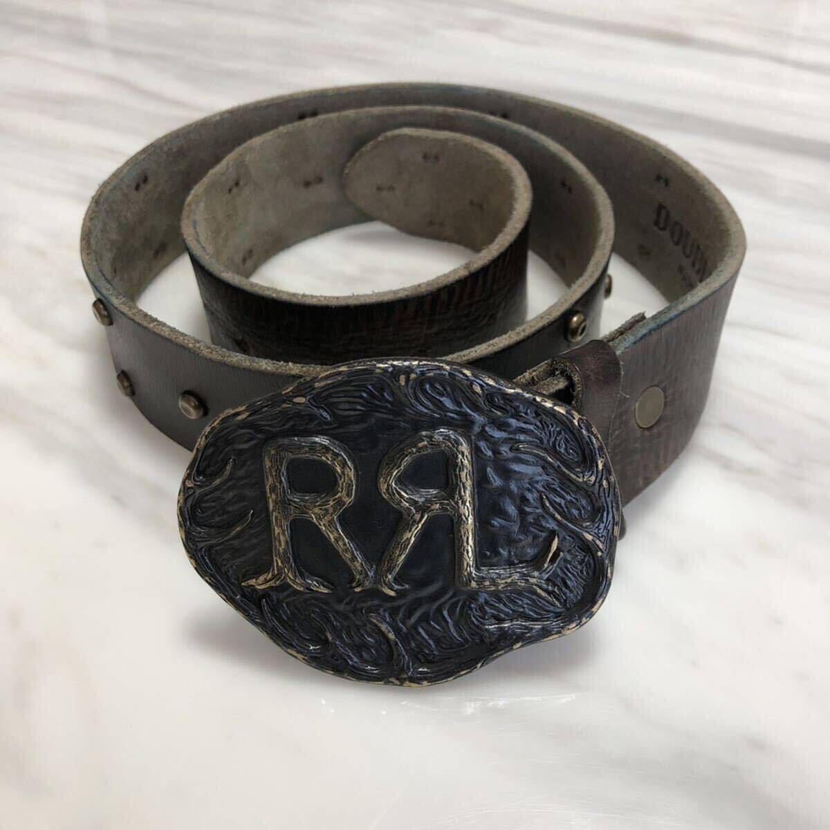 【入手困難】1円スタート RRL RALPH LAUREN ダブルアールエル ラルフローレン イタリア製 レザーベルト ヴィンテージ加工 W34の画像1