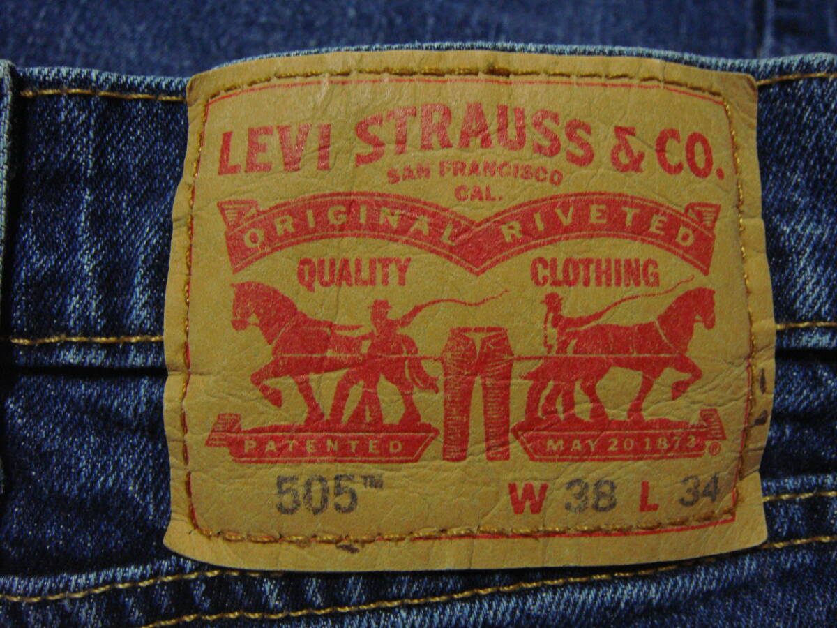 # Levi's 505 #W[38 inch] absolute size 96cm L85cm [. hem . scrub less ] stretch Denim America USA old clothes N4 postage 520#W38 and more large amount exhibiting #