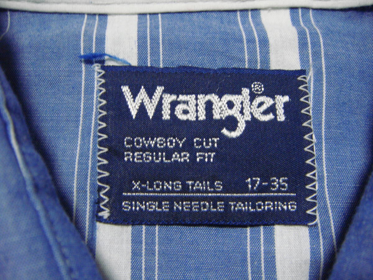 ■送料0 ^ ^ ラングラー/Wrangler【 ストライプ ウエスタンシャツ XL 】アメリカ ワークシャツ USA古着 N4■ウエスタンシャツ 大量出品中■の画像8