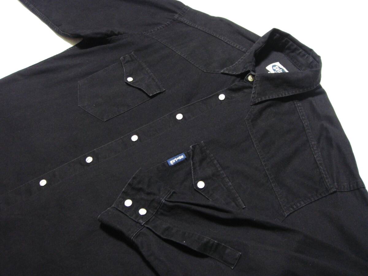 # postage 0 ^ ^ SET RAK black tsui-ru ground western shirt XL # America USA old clothes work shirt western shirt large amount exhibiting N4