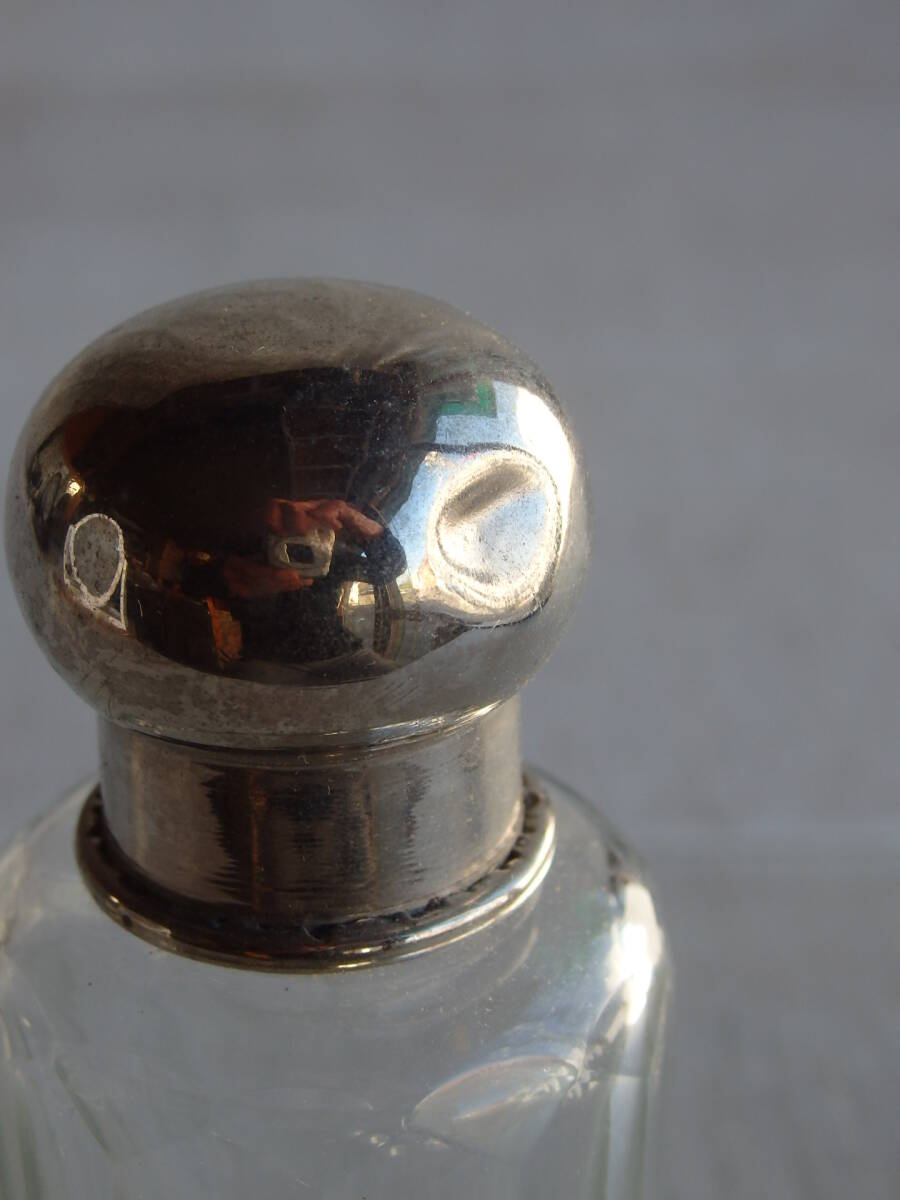 フランスアンティーク ガラス瓶 1930年 ポット ボトル 薬瓶 ブロカント 一輪挿し 花器 蓋付き 北欧 ヴィンテージの画像5