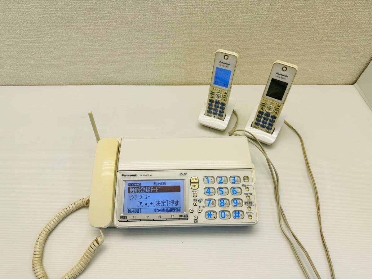 na1271-1 Panasonic* personal fax telephone machine *KX-PD600DW*2016 year made * single phase 100V* cordless handset 2 pcs attaching W296×D210×H86mm