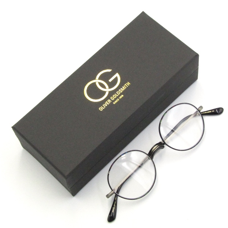 未使用 OLIVER GOLDSMITH オリバーゴールドスミス メガネフレーム Oliver Oban 48 オーバン ラウンド 日本製 Antique Silver MS 50017568