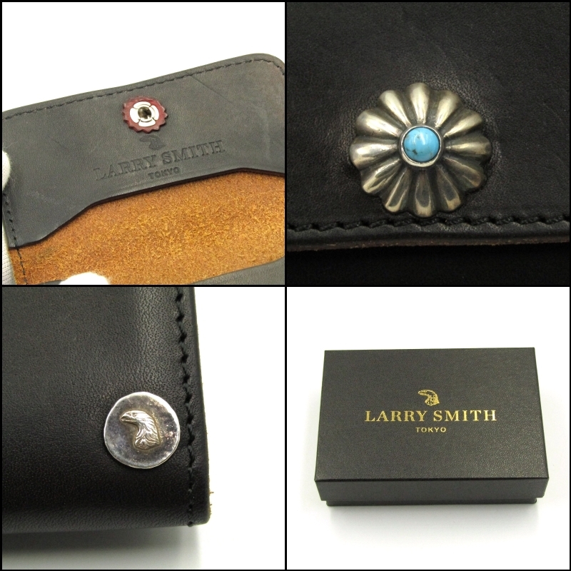 LARRY SMITH ラリースミス カードケース TURQUOISE CONCHA CARD CASE LT-0065 ローレンスレザー 名刺入れ ブラック 黒 24002846の画像8