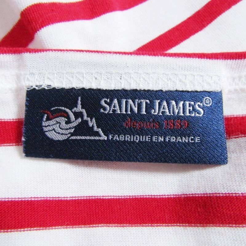 SAINT JAMES セントジェームス 七分袖Tシャツ ピリアック ボーダー PIRIAC ボートネック コットン フランス製 WHITE/RED 6 27105565の画像6