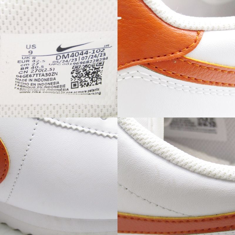 美品 NIKE ナイキ 27cm CORTEZ DM4044-102 コルテッツ ランニングシューズ WHITE/CAMPFIRE ORANGE 22000527_画像7