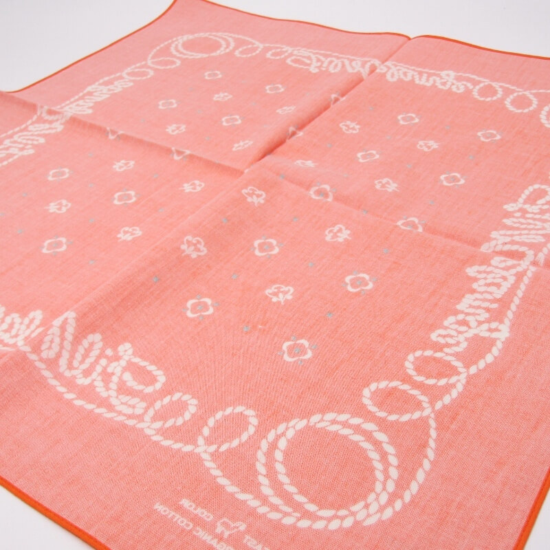 未使用 FilMelange フィルメランジェ ORGANIC COTTON BANDANA OTTO 1009009 バンダナ ハンカチ オットー 日本製 ORANGE F 28007505_画像5