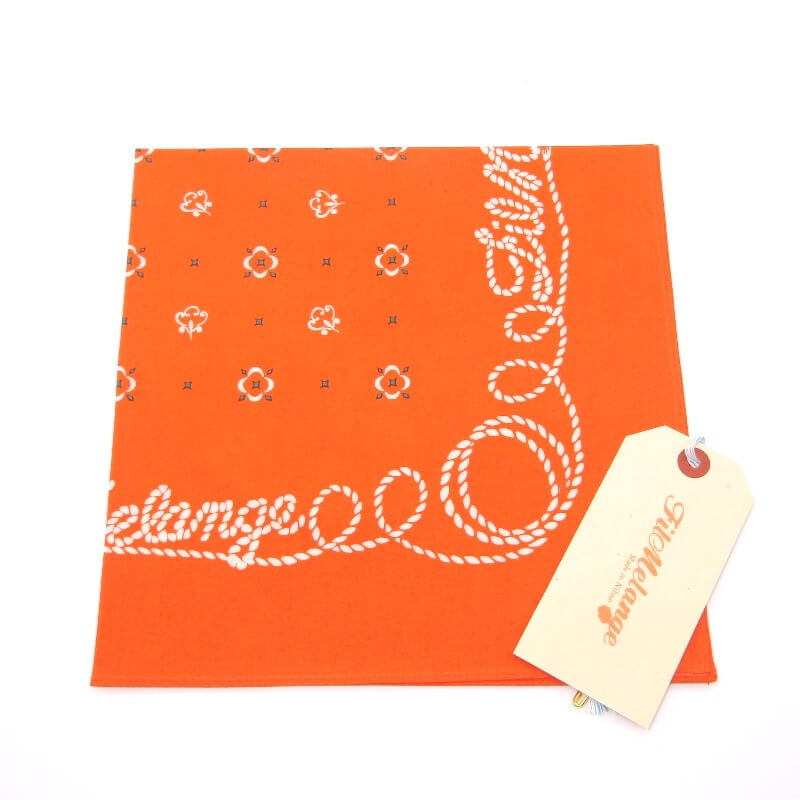 未使用 FilMelange フィルメランジェ ORGANIC COTTON BANDANA OTTO 1009009 バンダナ ハンカチ オットー 日本製 ORANGE F 28007505の画像1