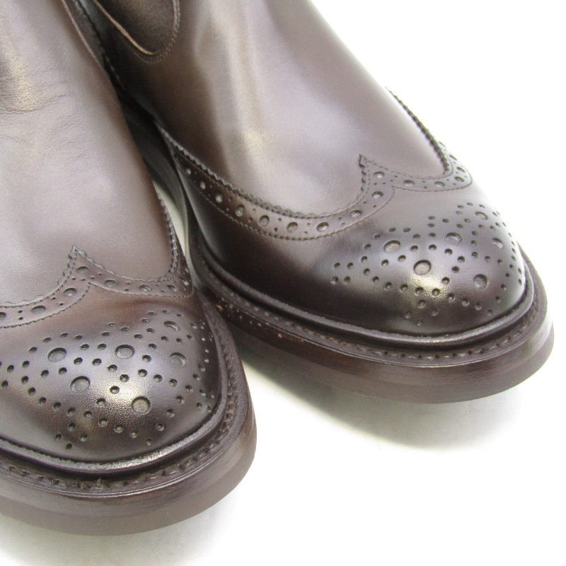 未使用 Tricker's トリッカーズ UK8 ブローグ サイドゴアブーツ 2754/4 HENRY ヘンリー ウィングチップ エスプレッソ 35003130_画像5