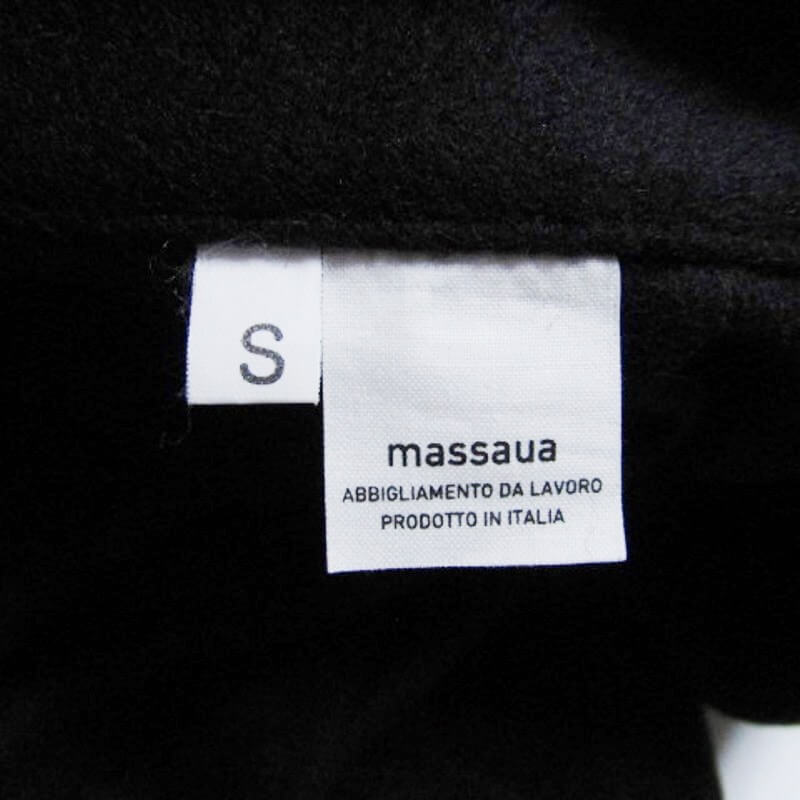 美品 MASSAUA マッサワ コート COAT ジャケット ウール ポリエステル ナイロン イタリア製 ブラック 黒 S タグ付き 27105853_画像7