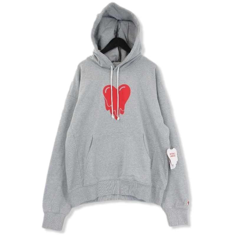 未使用 EMOTIONALLY UNAVAILABLE エモーショナリー アンアベイラブル EU HERT PULLOVER HDIE EU-S23-0000-032 パーカー GRAY XL 71009248_画像1