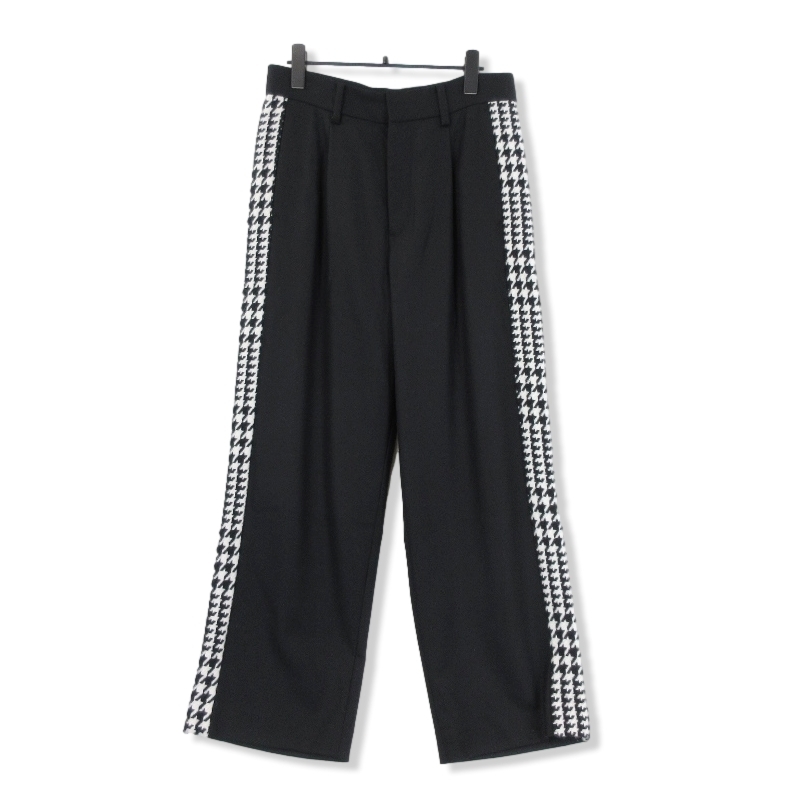 未使用 PHENOMENON フェノメノン HOUNDSTOOTH WOOL TROUSERS PANTS ILLPT23F-009 ハウンドトゥース BLACK S タグ付き 22000626_画像1