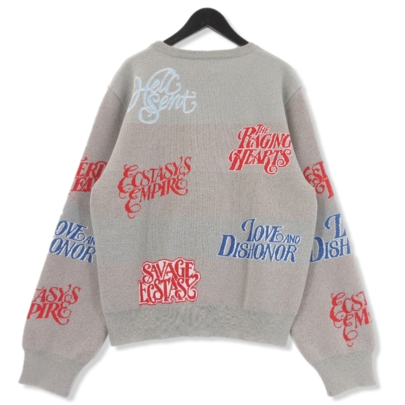 未使用 EMOTIONALLY UNAVAILABLE エモーショナリー アンアベイラブル MOHAIR CREWNECK KNIT ニット GRAY M タグ付き 22000636の画像2