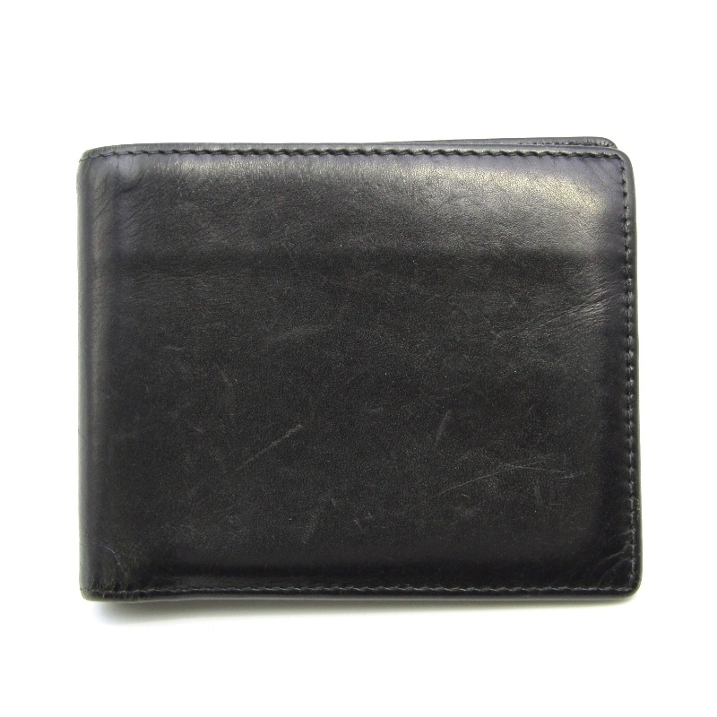 ETTINGER エッティンガー 二つ折り財布 ブライドル 札入れ 英国製 ブラック×パープル 24002998_画像1