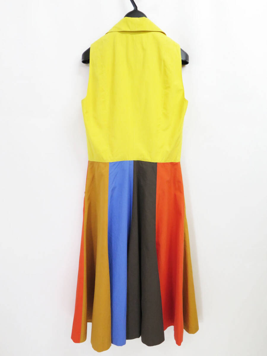 1992 HERMES MULTI FLARE LONG DRESS VINTAGE RAINBOW エルメス マルチ フレア ロング ドレス ワンピース カラフル レインボー ビンテージ _画像2