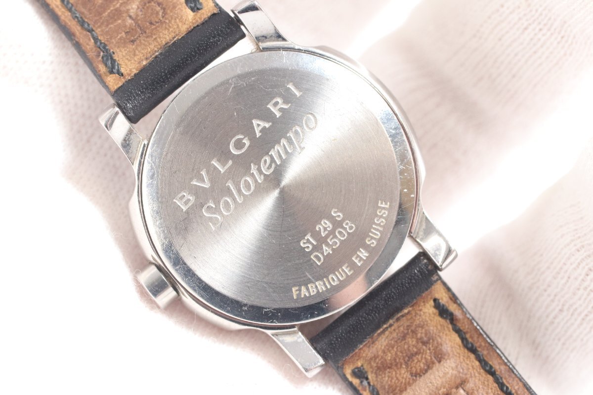 ★BVLGARI ブルガリ Solotempo ソロテンポ ST29S クォーツ デイト メンズ 腕時計 1647-TEの画像9