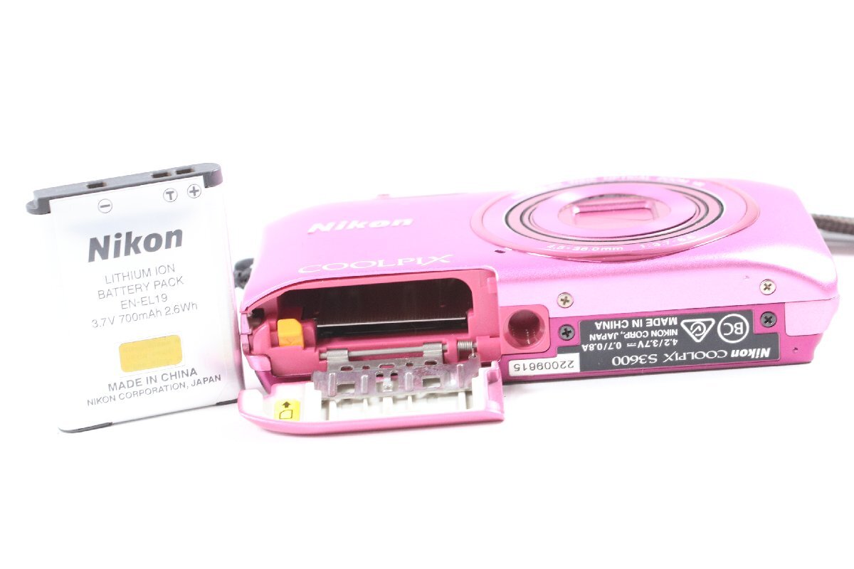 Nikon ニコン COOLPIX S3600 4.5-36.0mm 1：3.7-6.6 ピンク コンパクト デジタルカメラ 1711-TE_画像5