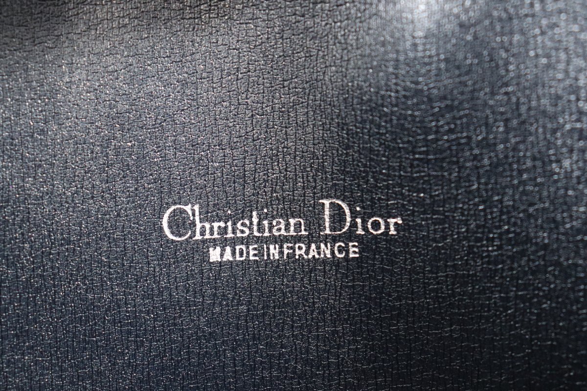 Christian Dior クリスチャンディオール トロッター柄 オブリーク 総柄 ネイビー ロゴ金具 セカンドバッグ ポーチ 小物入れ 1787-TE_画像8