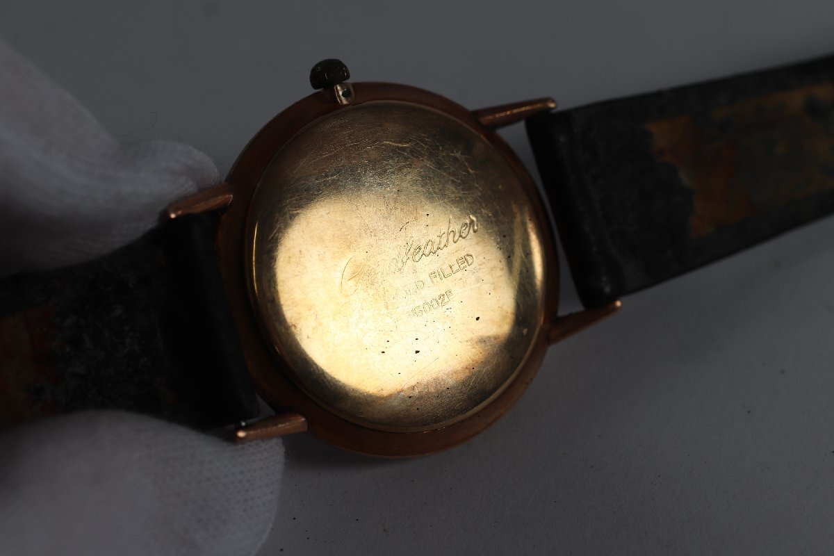 ★SEIKO セイコー goldfeather ゴールドフェザー J15002E 14K GOLD FILLED 手巻き メンズ 腕時計 1764-TEの画像8