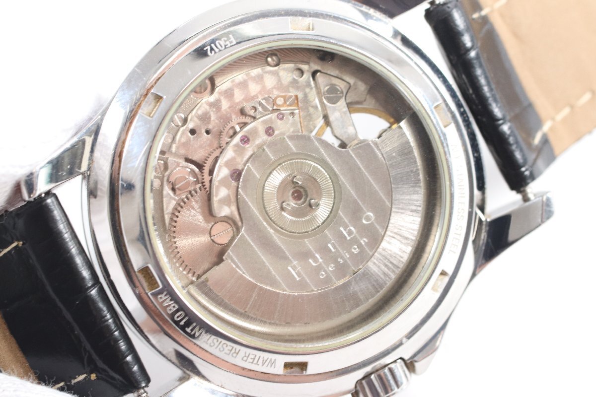 *Furbo design fulvic design F5012 reverse side skeleton self-winding watch men's wristwatch 2057-TE