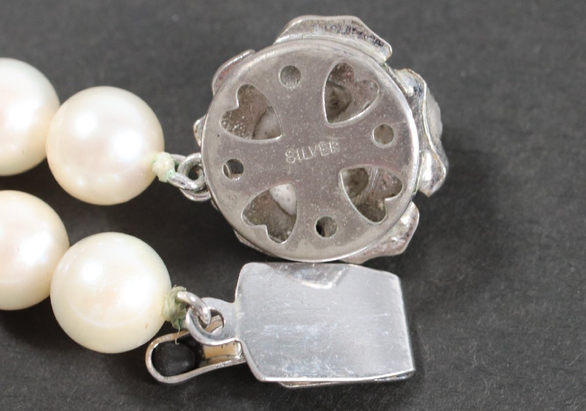 本真珠 真珠 パール ネックレス 留め具 SILVER 約6.9-7.3mm珠 レディース ケース付き 2071-TE_画像6