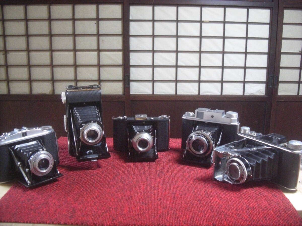 クラッシックカメラ 蛇腹カメラ ZEISS IKON オリンパスSIX  FOLDEX-20 アンスコ アグファ 合計5台 ジャンク bj6の画像1