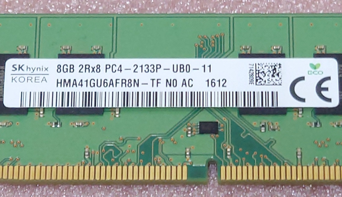 ΦSK hynix HMA41GU6AFR8N-TF *PC4-17000/DDR4-2133/PC4-2133P 288Pin DDR4 UDIMM 8GB 動作品の画像3