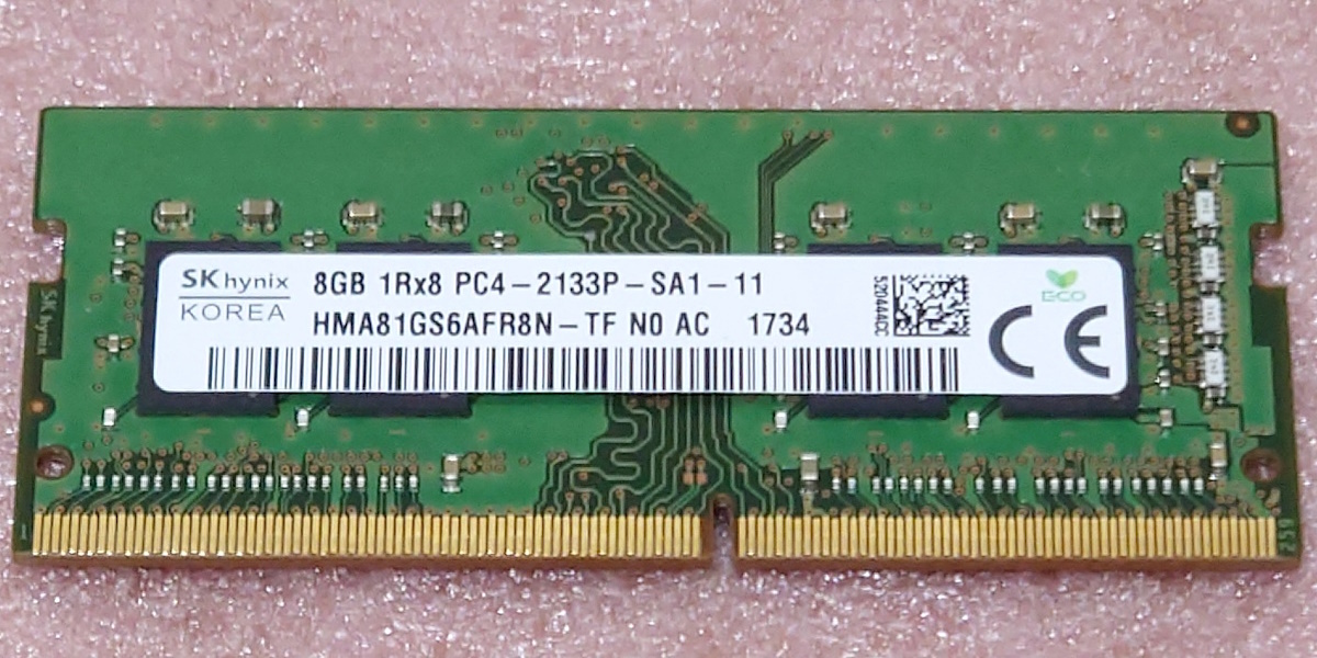 □SK hynix HMA81GS6AFR8N-TF *PC4-17000/DDR4-2133/PC4-2133P 260Pin DDR4 S.O.DIMM 8GB 動作品_画像1