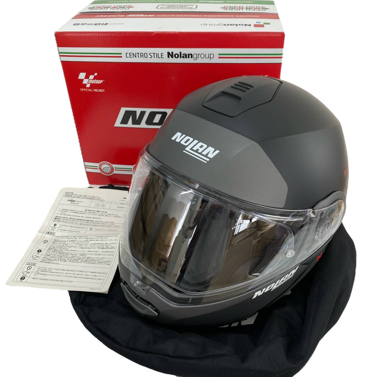 【美品】 NOLAN ノーラン システムヘルメット N100-5 PLUS Lサイズ 黒系 ブラック系 7688-120の画像1