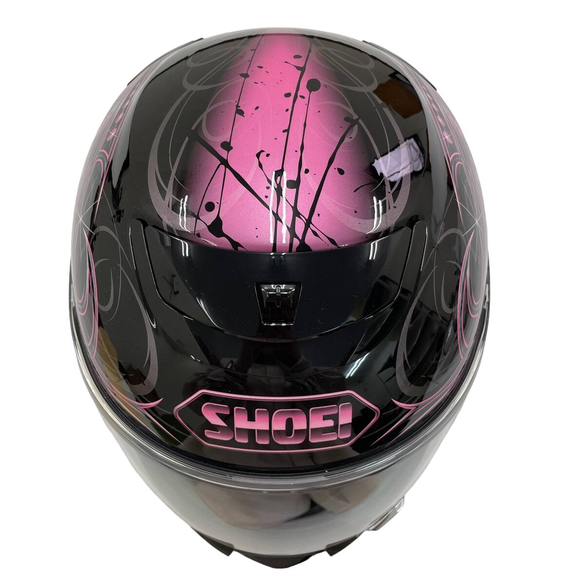 【訳あり】 SHOEI ショウエイ QWEST AROBIS フルフェイスヘルメット 黒系/ピンク系 Sサイズ 7722-100の画像3