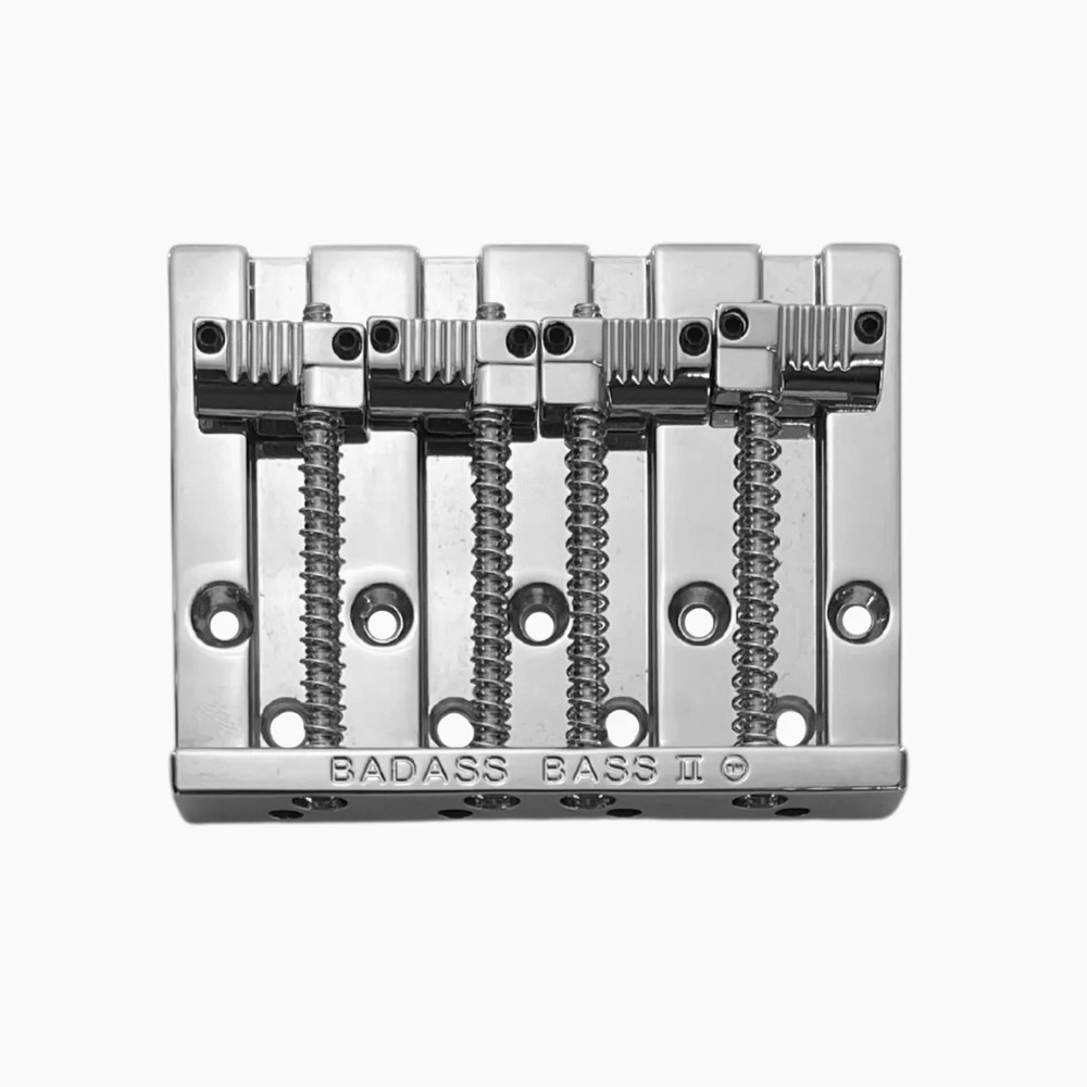  all parts base Bridge BB-3342-010 Leo Quan Badass Bass II 4-String Bass Bridge Grooved Saddles Chrome ALLPARTS