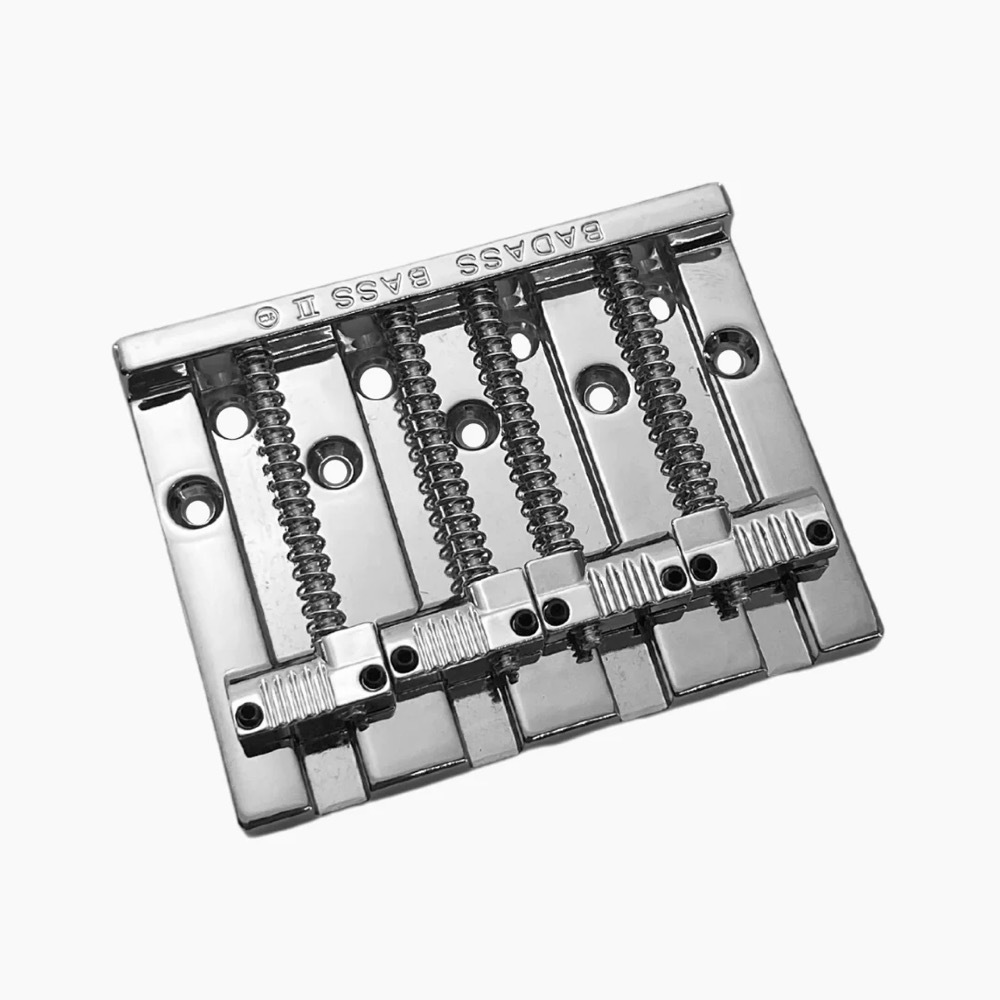  all parts base Bridge BB-3342-010 Leo Quan Badass Bass II 4-String Bass Bridge Grooved Saddles Chrome ALLPARTS