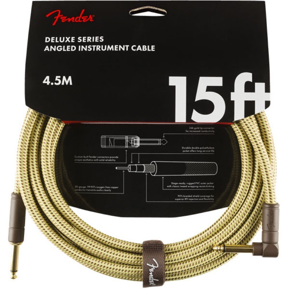 フェンダー Fender Deluxe Series Instrument Cables SL 15' Tweed ギターケーブル ギターシールドの画像1