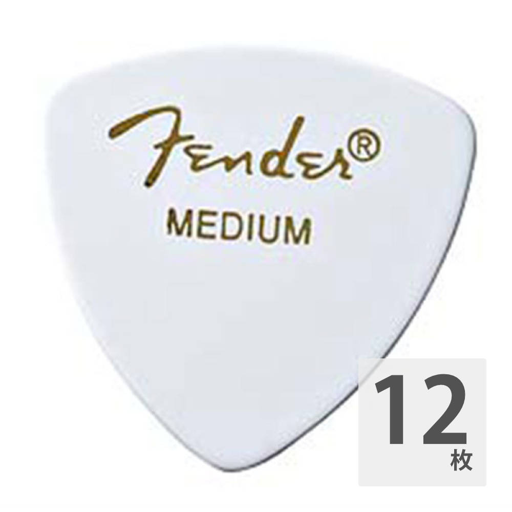 フェンダー ギターピック 12枚 セット ミディアム 346 Shape Classic Celluloid Picks Medium White Fenderの画像1