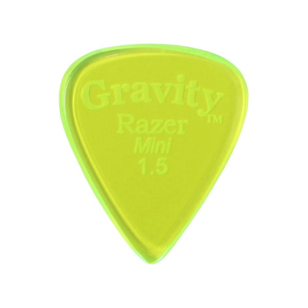 GRAVITY GUITAR PICKS Razer -Mini- GRAM15P 1.5mm Fluorescent Green ピック_画像1