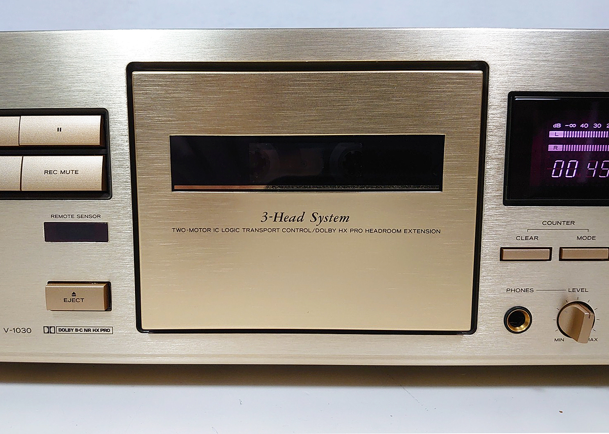 【オーバーホール品】TEAC 高音質3ヘッド カセットデッキ「V-1030」再生・録音動作OK★ベルト新品・ピンチローラ新品 交換 ★ 整備・調整済の画像4