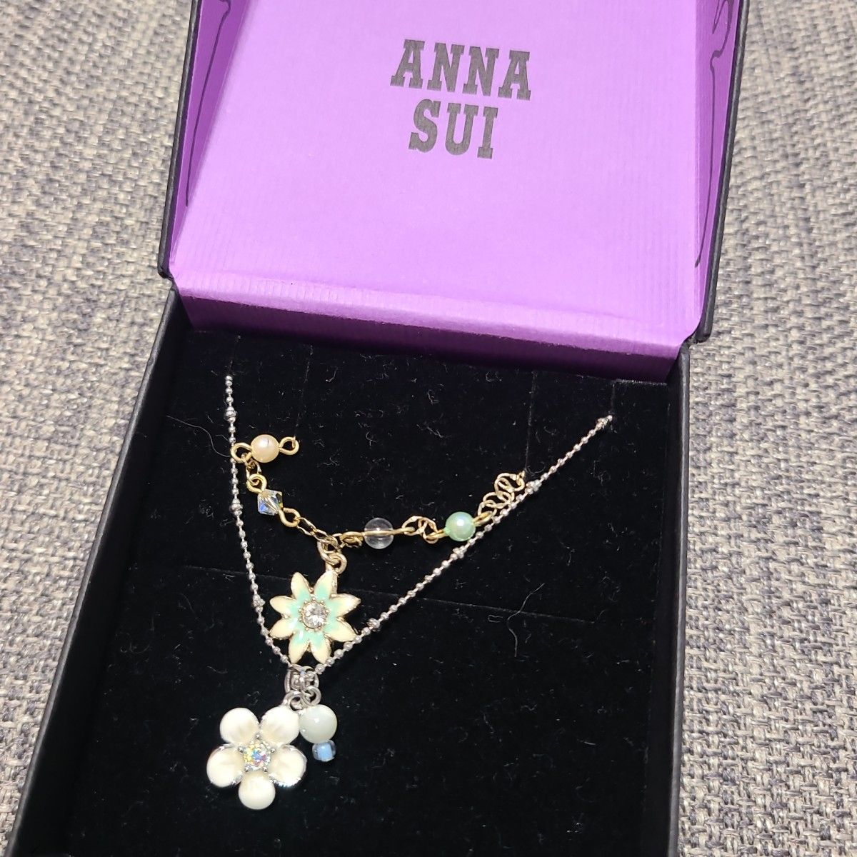 ANNA SUI　アナスイ　ネックレス　 アクセサリー　2連　花　　　