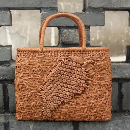  rare ** worker handmade superior article *. mountain .. wistaria . basket bag hand-knitted mountain ... bag basket cane basket high class UP handbag 