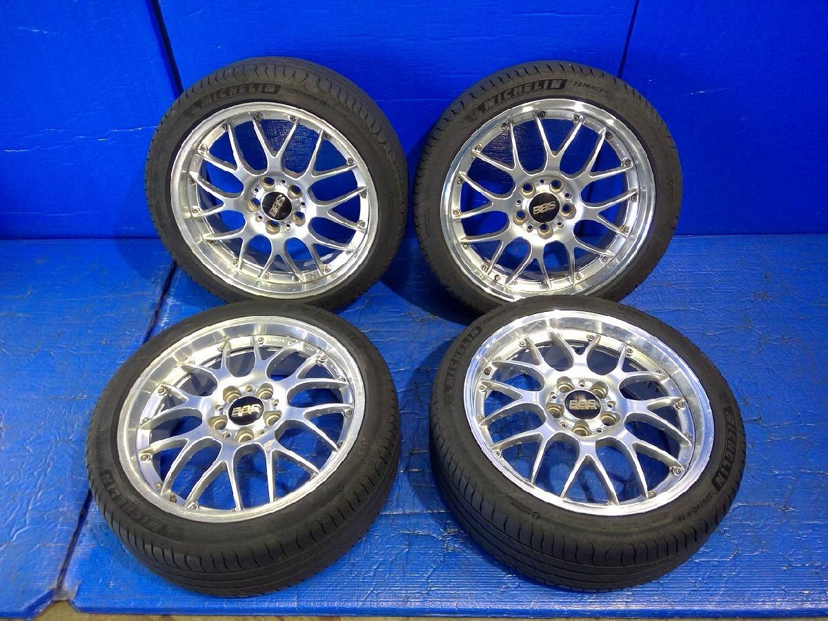 BBS FORGED シルバー 18インチ アルミホイール 18x7.5J +45 5穴 PCD:114.3 4本セット センターキャップ付の画像1