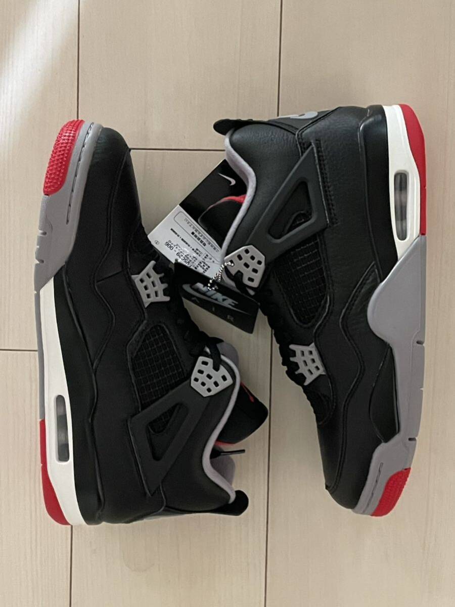 送料無料 NIKE AIR JORDAN 4 RETRO SNKRS 国内正規品 黒タグ Bred の画像6